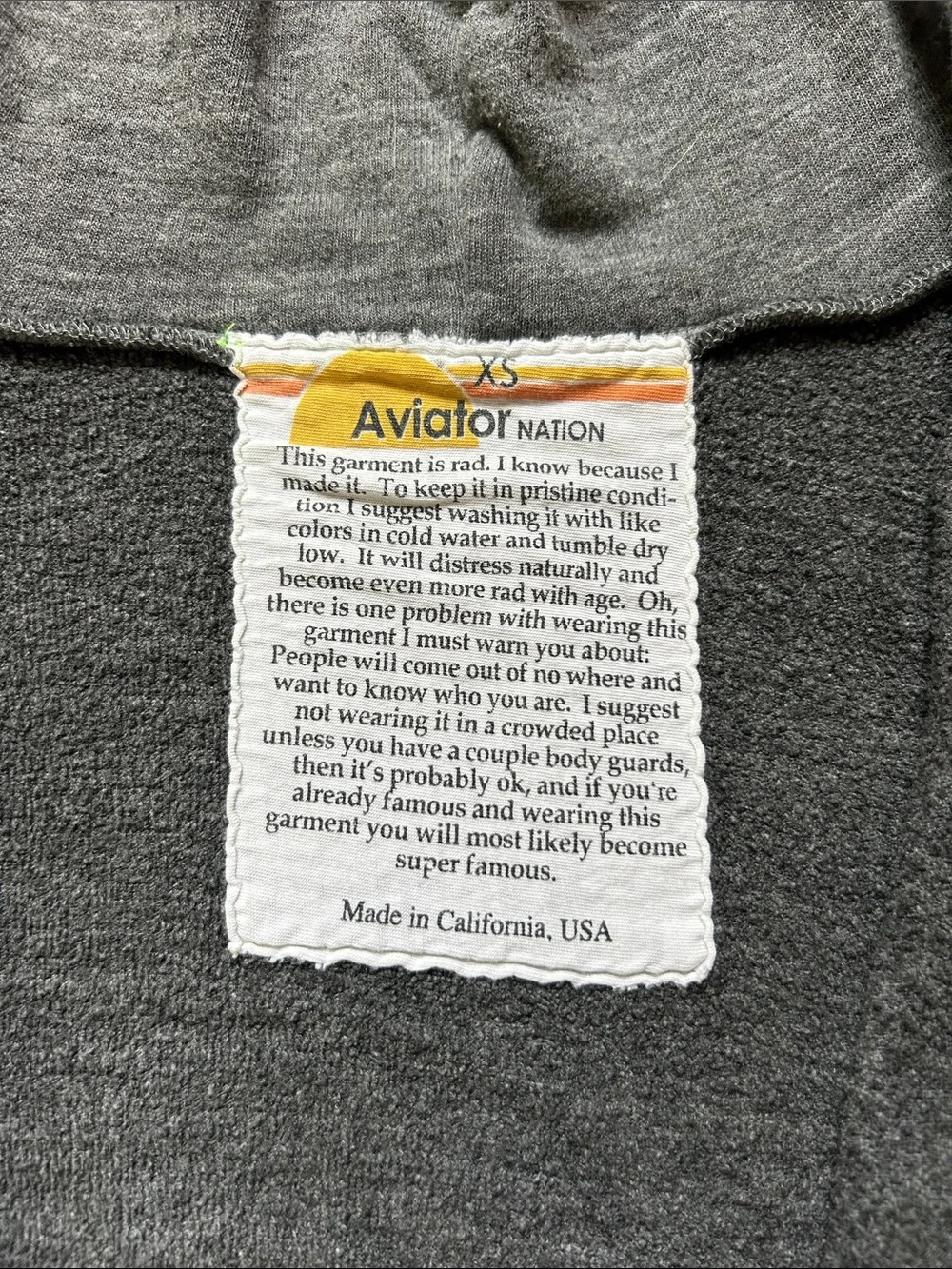 Aviator Nation Gray Locals Only Zip Up Hoodie XS - Picture 4 of 8
